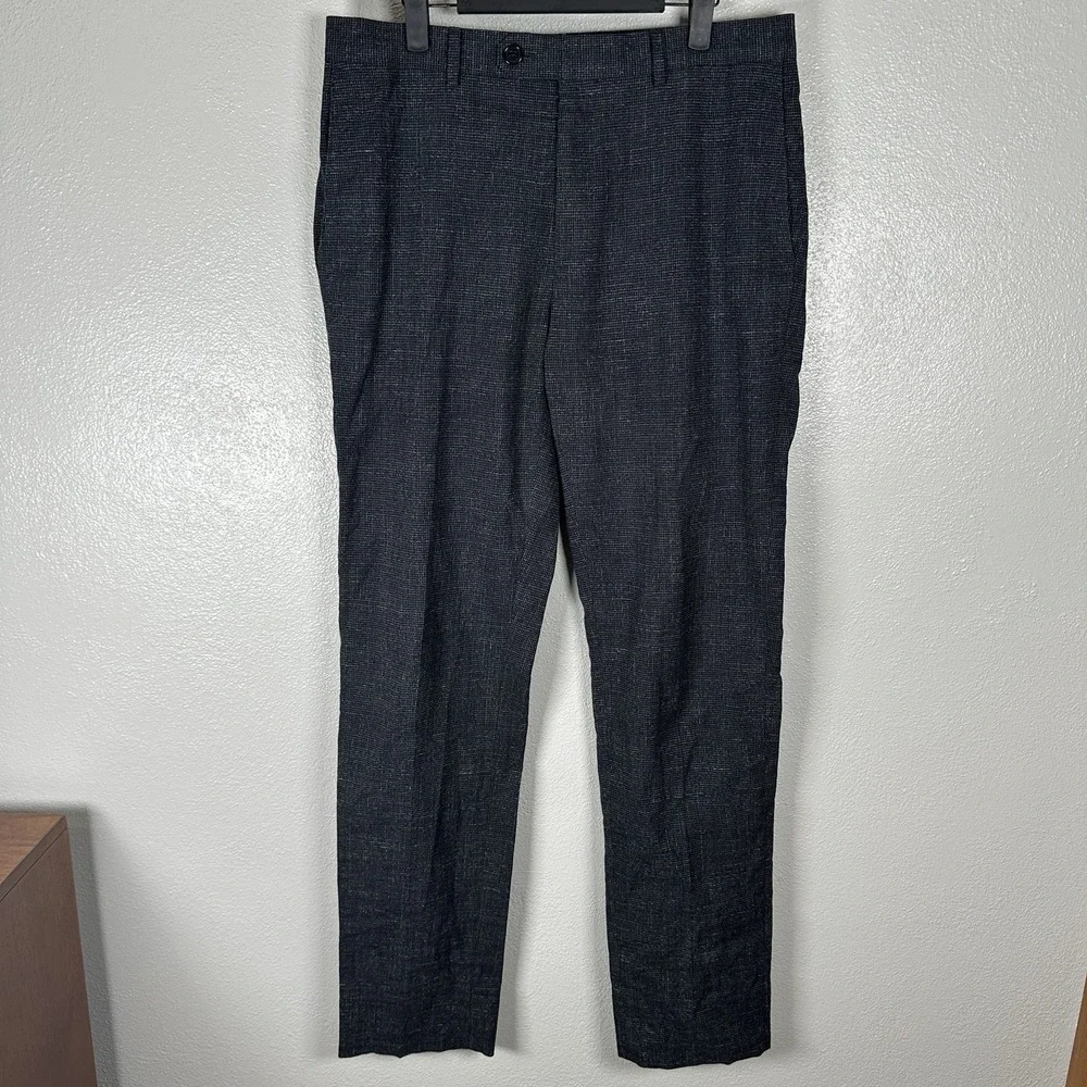 Banana Republic Dress Pants Mens 32x34 Tessuti Sondrio Charcoal Cotton Trouser